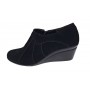 Botine dama negre din piele naturala intoarsa cu platforme de 5 cm - Mira Velur